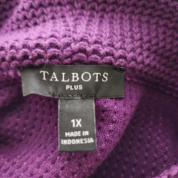 Talbots Plus Women's Cowl Neck Purple Knit Boxy Cut Sweater Size 1X - Picture 3 of 5